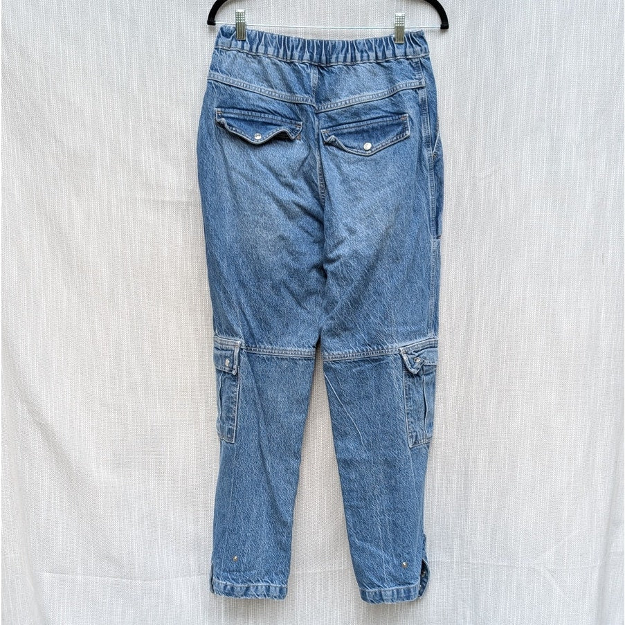 We The Free Free People Marx Slouchy High Rise Cargo Jeans, size 26