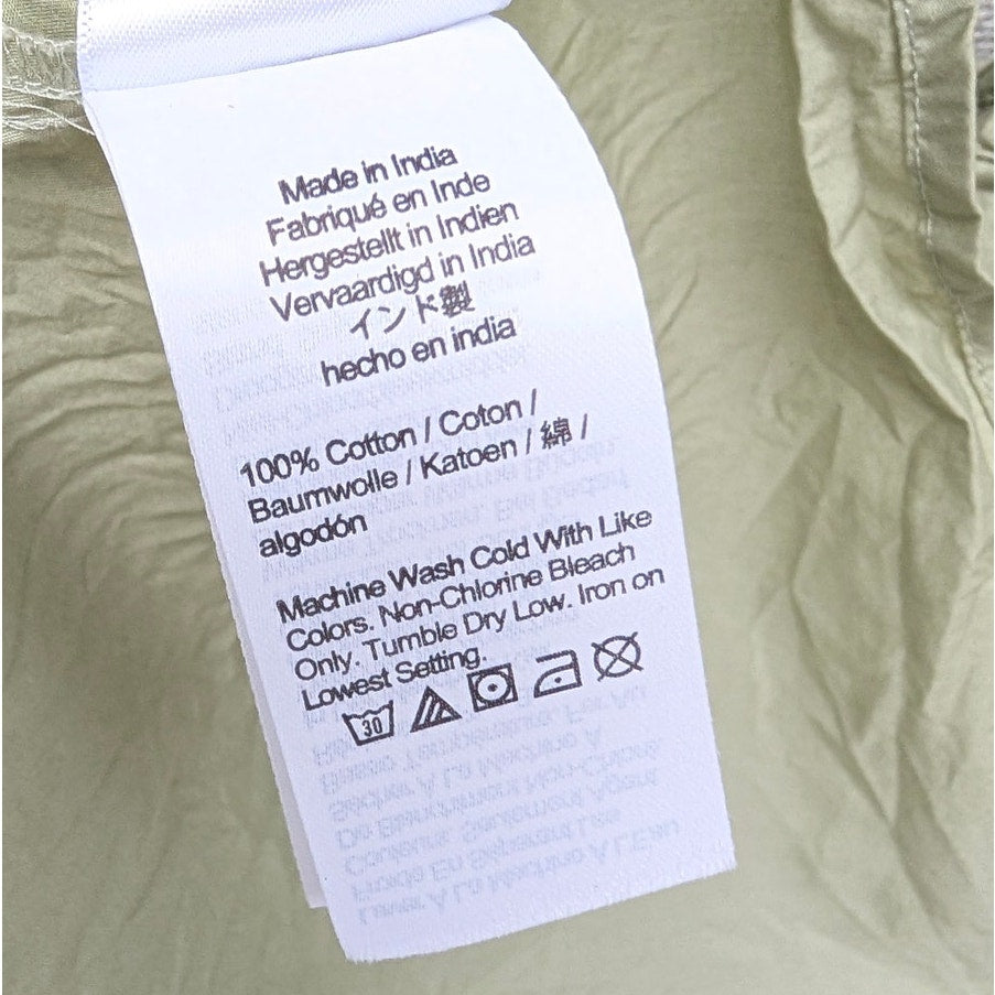 J.Crew Dress Womens 8P Green Cinched-waist Cotton Poplin Long Sleeve Mini