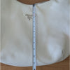 Prada Vitello Daino Leather Hobo Shoulder Bag Womens White Logo Zipper