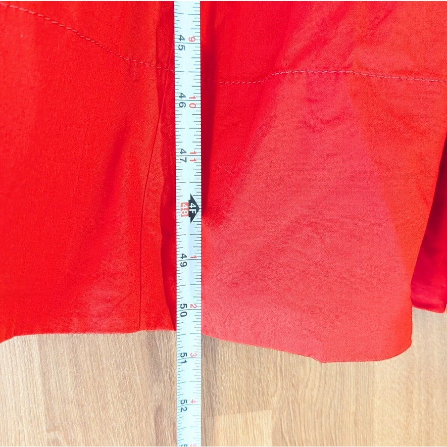 Staud Wells Midi Dress Womens 10 Orange Sleeveless Square Neck A-line