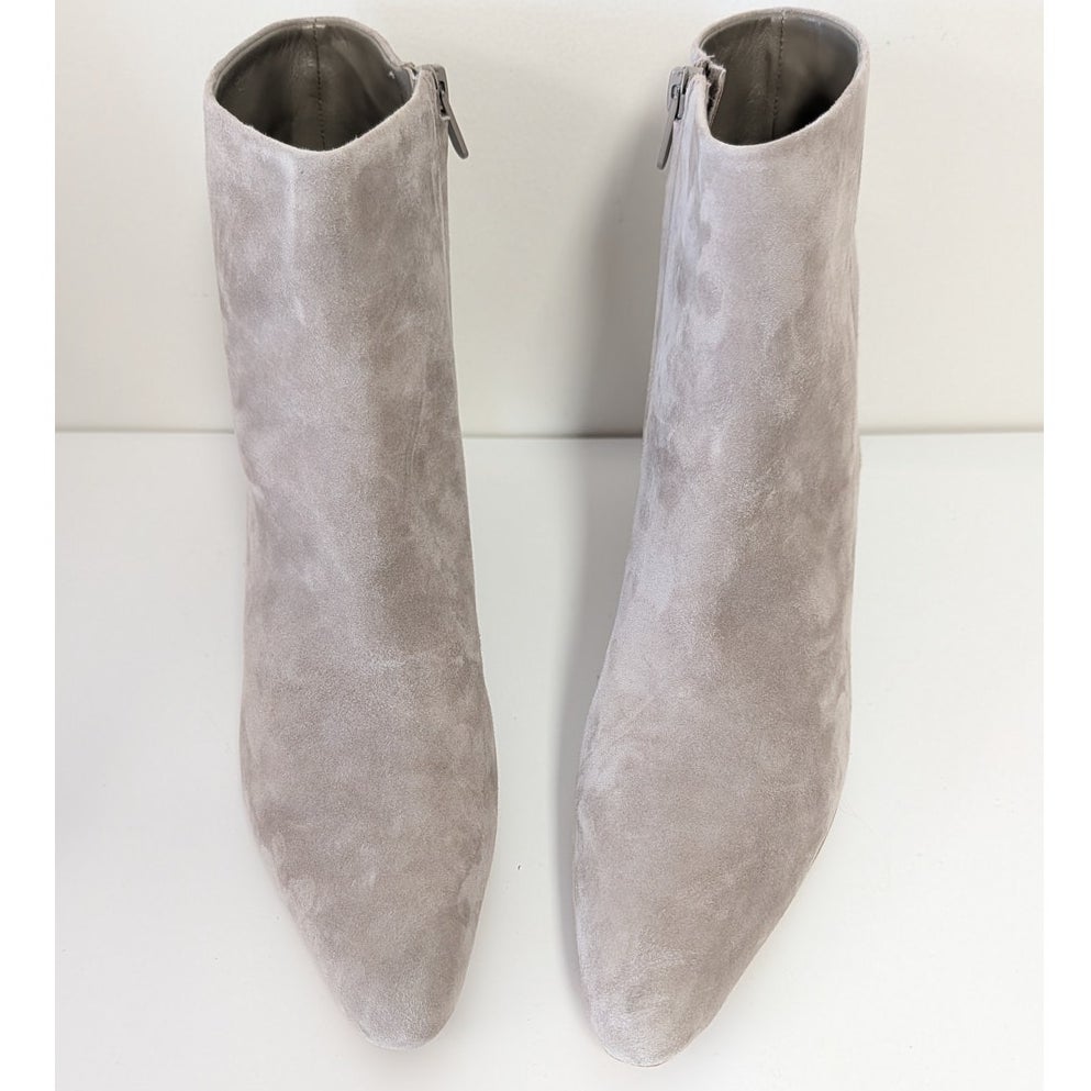 Vince Hilda Ankle Boots Womens 9.5M Gray Leather Suede Zip Bootie