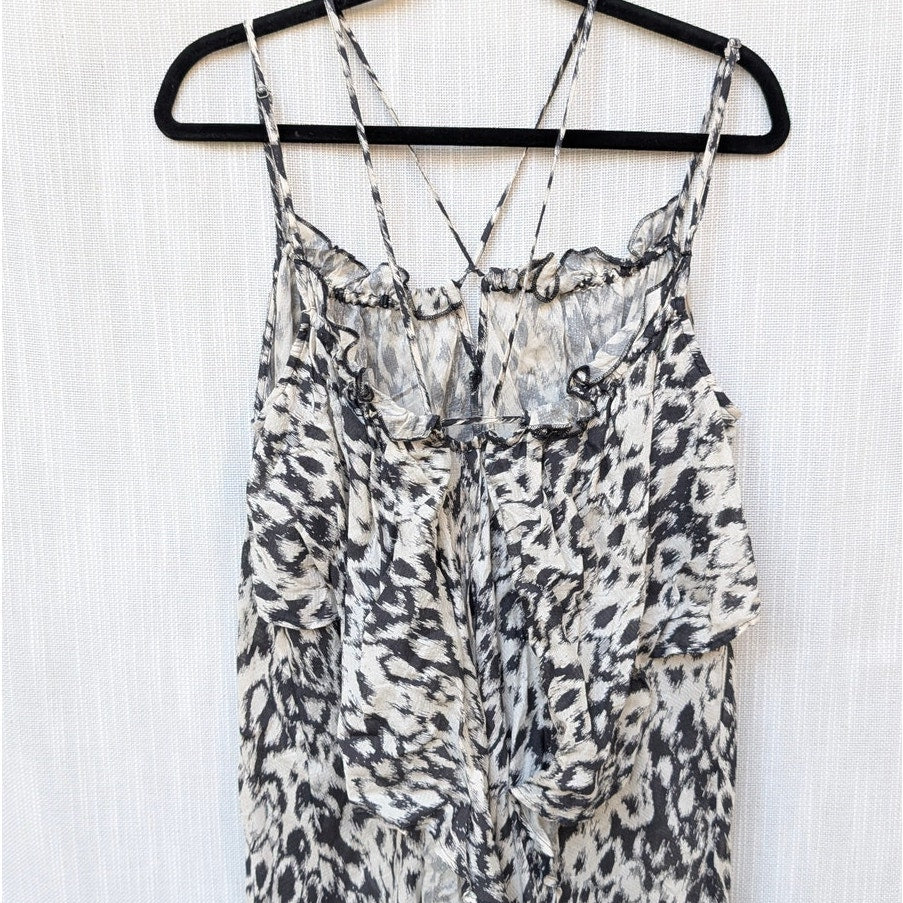 Anthropologie Black/White Flowy Strappy Sleeveless Midi/Maxi Dress, size S
