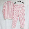 J.Crew Pajama Set in Cotton Poplin Womens M Ivory/Red Stripe Shirt & Pants NWOT