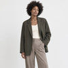 Vince Blazer Womens 8 Green Textured Relaxed Single-breasted Long Sleeve