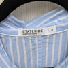 Stateside Iberus Dress Womens S Poplin Shirt Clear Sky Stripe Midi Long Sleeve