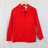 & Other Stories Orange Red Cotton Utility Shirt Jacket Shacket Women's US 4