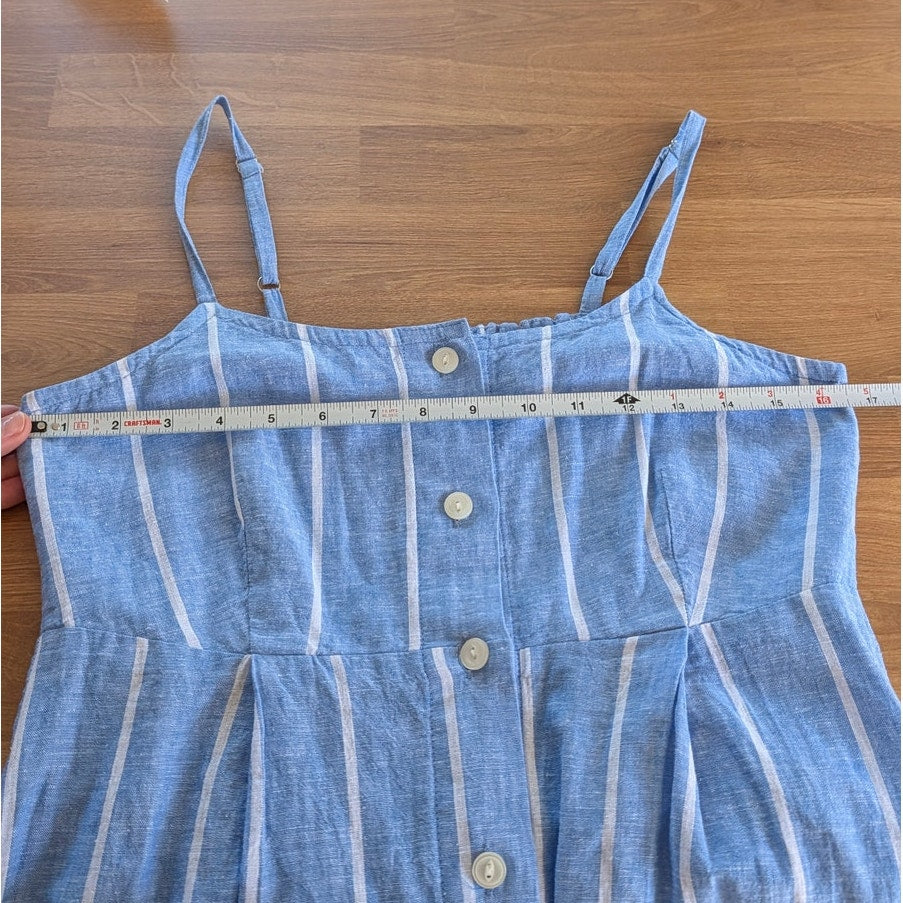 Part Two Reysa Dress Womens EU36/ S Marina Blue Linen Sleeveless Shirt Button
