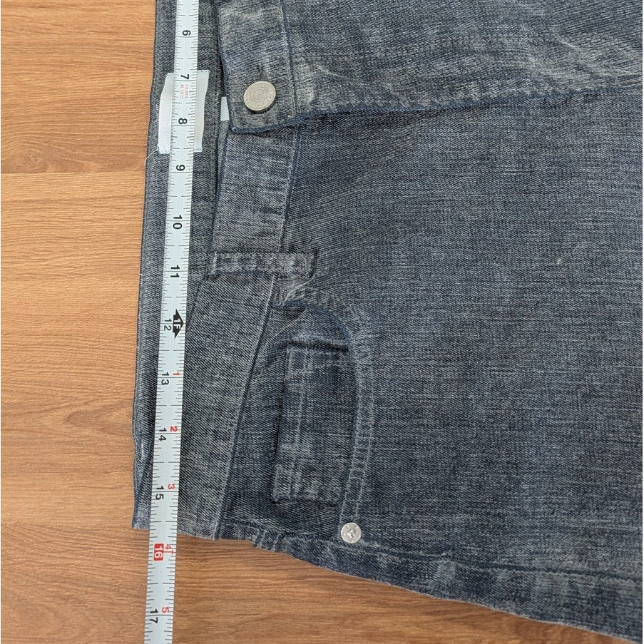 Frame Le Baggy Palazzo Wide Leg Jeans Womens 28 Dark Gray Flocked Full Length