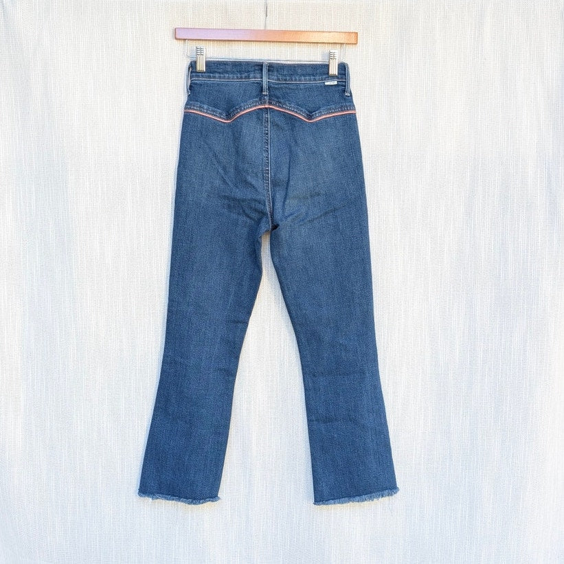 Mother Blue Denim The Snap Hustler What I Had Before Flared Ankle Jeans, Size 25