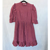 Batsheva Short Prairie Mini Dress in Raspberry Moiré Womens 8 3/4 Sleeve Mock