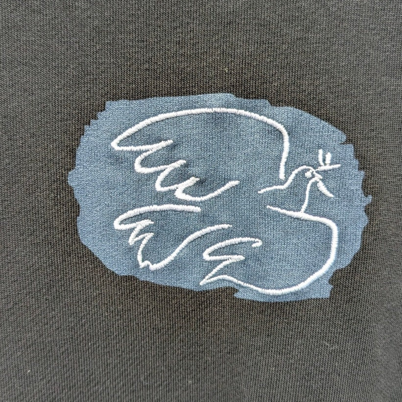 LSTR Black Peace Dove Graphic Embroidered Cotton Sweatshirt, size S