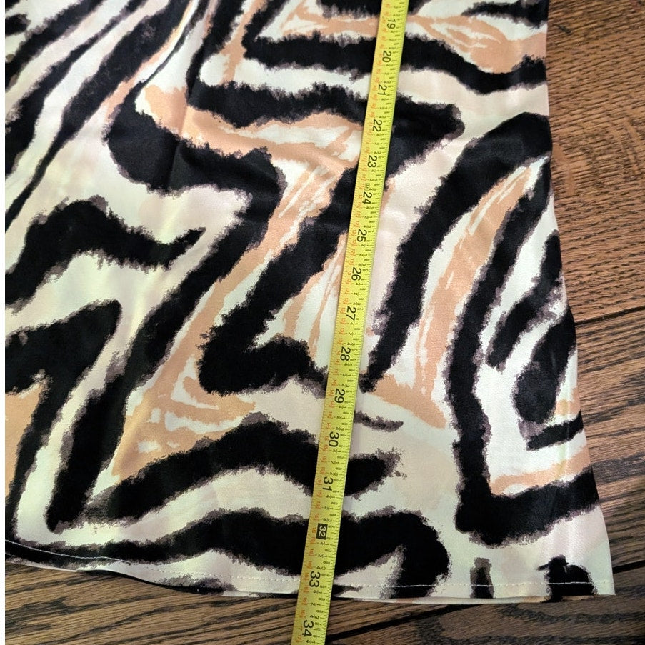 Topshop Tiger Animal Print Maxi Bias Satin High Rise A-line Skirt in Multi, sz 4