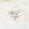 Prada Vitello Daino Leather Hobo Shoulder Bag Womens White Logo Zipper