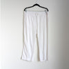 Ellen Tracy White Linen Blend Drawstring High-rise Cropped Wide Leg Pants, size L