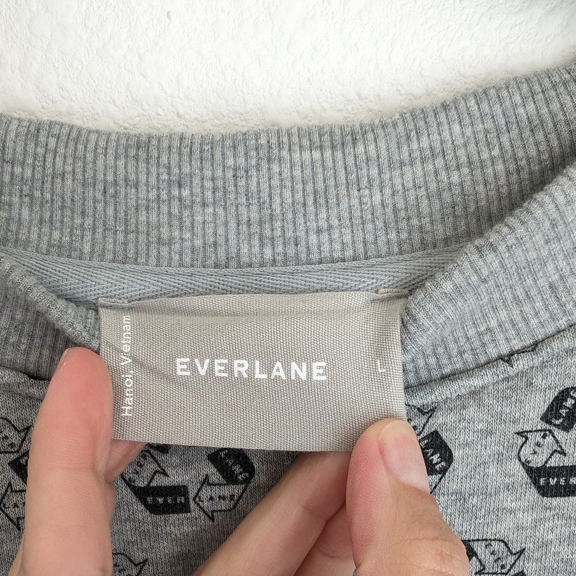 Everlane ReTrack Oversized Crew Neck Cotton/Fleece Sweater Sweatshirt, size L