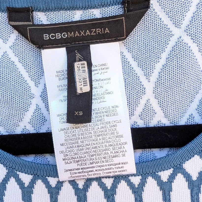 BCBGMAXAZRIA Elena Dress Womens XS Sleeveless Geometric Print Bodycon Mini
