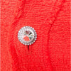 Zara Blazer Womens S Coral Tweed Gems Button Double-breasted Long Sleeve