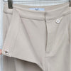 AEL Amy Enjoy Life Pants Womens S Cream Irregular High-waisted Wide-leg Trousers
