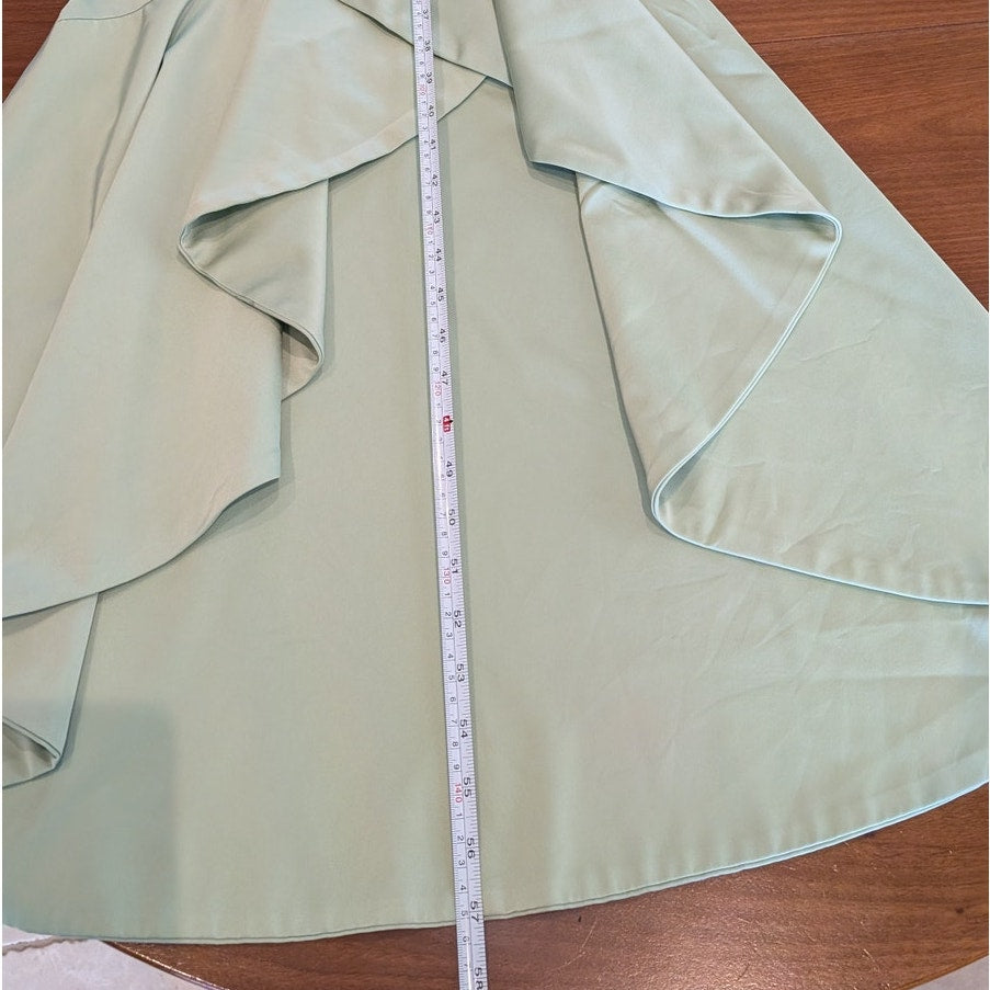 NBD Light Me Up Evening Dress Womens XS Green Sleeveless Ruffle Ball Gown Maxi