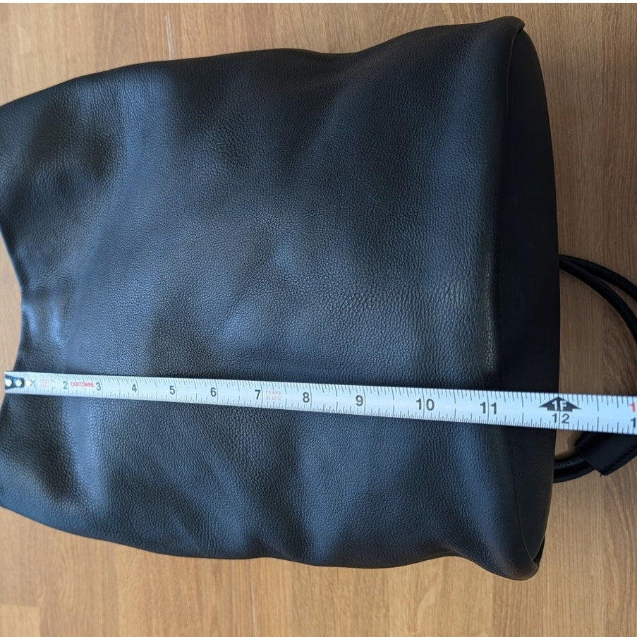 The Row Joe Black Leather Backpack Bucket Bag Shoulder Straps Made in Italy