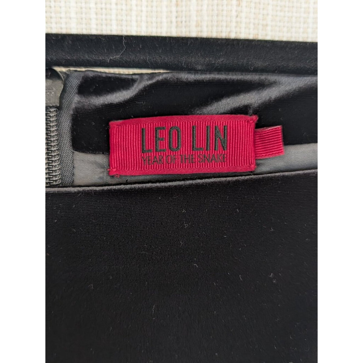 LEO LIN Leia Black Velvet Mini Dress, Size US6. New Year Of The Snake Collection