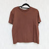 Reformation Top Womens XL Brown Cotton Crewneck Short Sleeve T-shirt