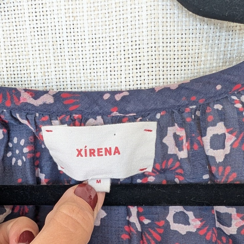 Xirena Rylei Top X18562 Women's M Silk Floral Print Long Sleeve Relaxed Blouse