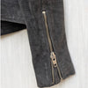 SL8 Blank NYC Gray Suede Leather Moto Biker Full Zip Long Sleeve Cropped Jacket, size XS