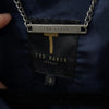 Ted Baker Larsine Coated Lace Bomber Jacket In Navy, size 3/L