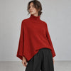 Ulla Johnson Baby Alpaca Silk Ribbed Sweater Poncho M Rust Orange/Brown