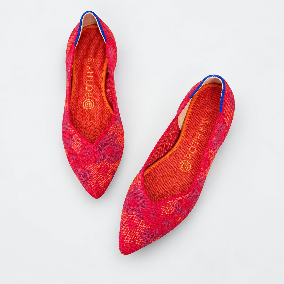 Rothy's The Point Red Botanicamo Pointed Flats Size 7.5