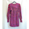 Hayley Menzies Purple Printed Long Sleeve Knit Mini Sweater Dress, size M