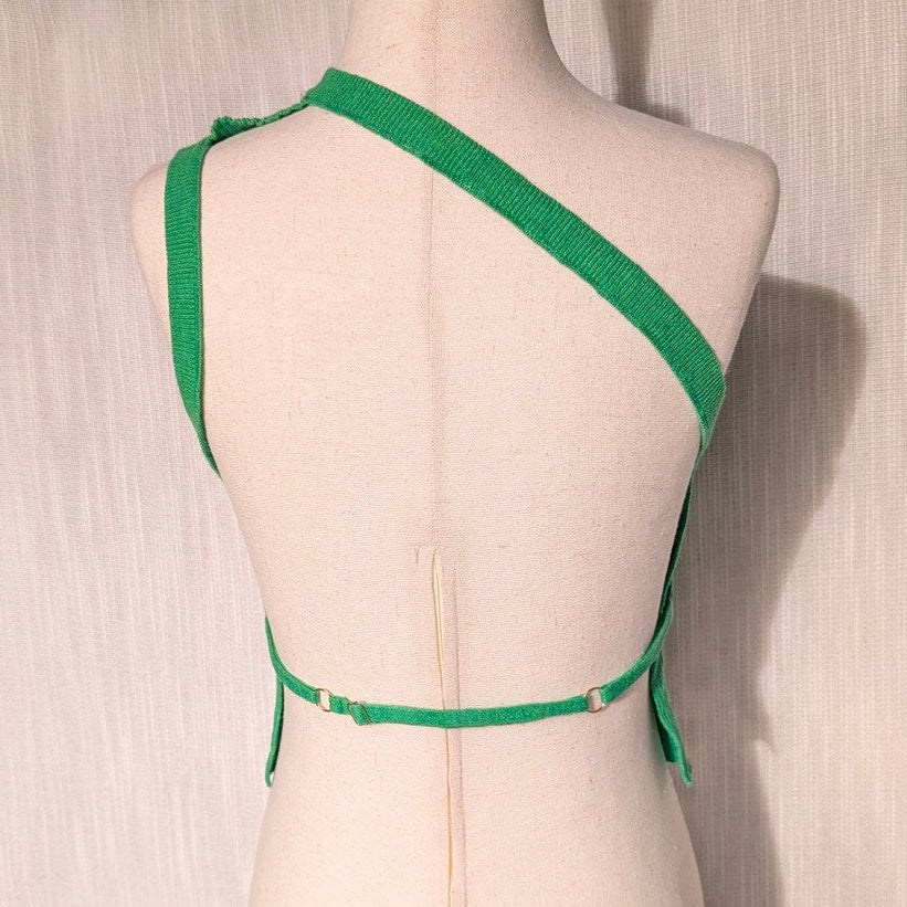 Jacquemus La Maille Ascu One-Shoulder Sleeveless Crop Top, size FR40/US8