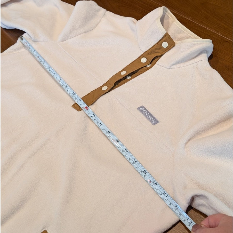 Columbia Benton Springs Half Snap Pullover II in Chalk/Camel Brown, size XL