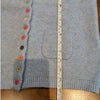 Heyton Blue Lambswool Blend Buttoned Long Sleeve Cardigan, size S