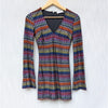 Ramy Brook Maya Striped Zigzag Flare-Sleeve A-line Mini Dress, size XXS