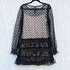Red Valentino by Valentino Dress Womens IT 48/US 12 Black Tulle Tiered Dot Mini