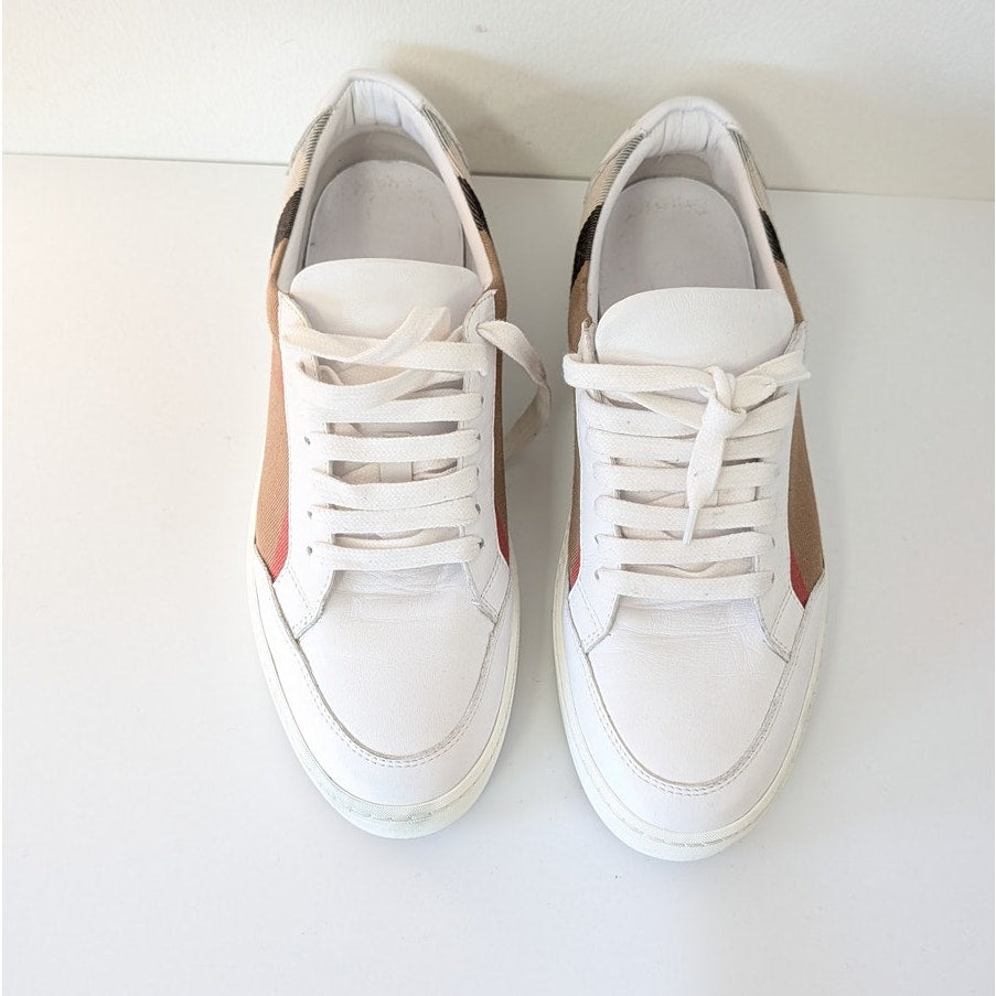 Burberry New Salmond Sneakers Womens EU39.5/US 9.5 House Check Low Top Lace-up