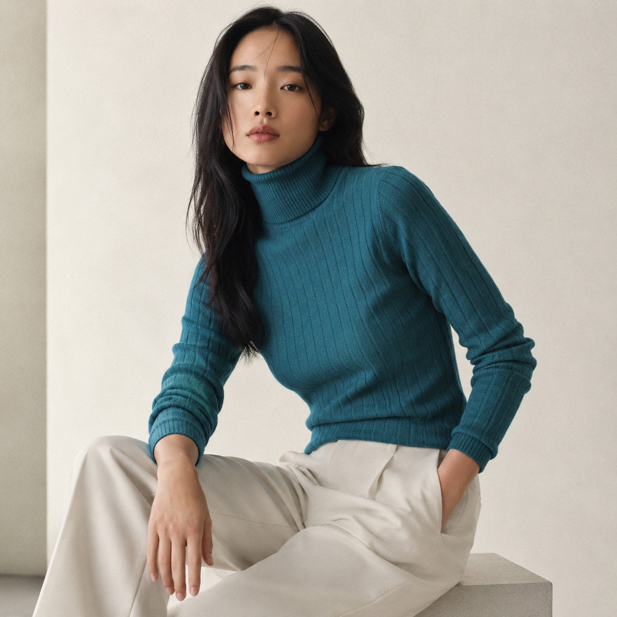 Banana Republic Nezha Sweater Womens S 100% Merino Wool Long Sleeve Turtleneck