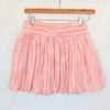 LoveShackFancy Roisen Skirt Womens 0 Pink Crinkled Taffeta A-line Mini