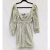 J.Crew Dress Womens 8P Green Cinched-waist Cotton Poplin Long Sleeve Mini