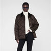 Anine Bing Luca Padded Jacket Womens S Deep Brown Utility Oversized Button Front