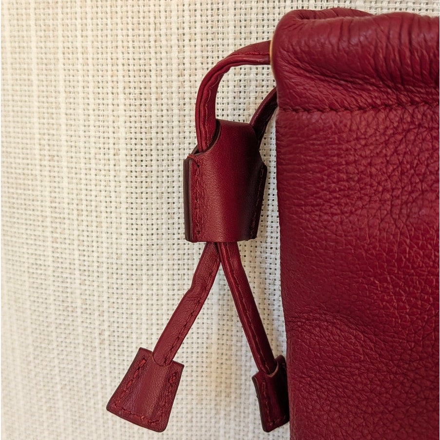 Etro Milano Red Leather Tote Bag Made in Italy Large Shopper Shoulder Bag