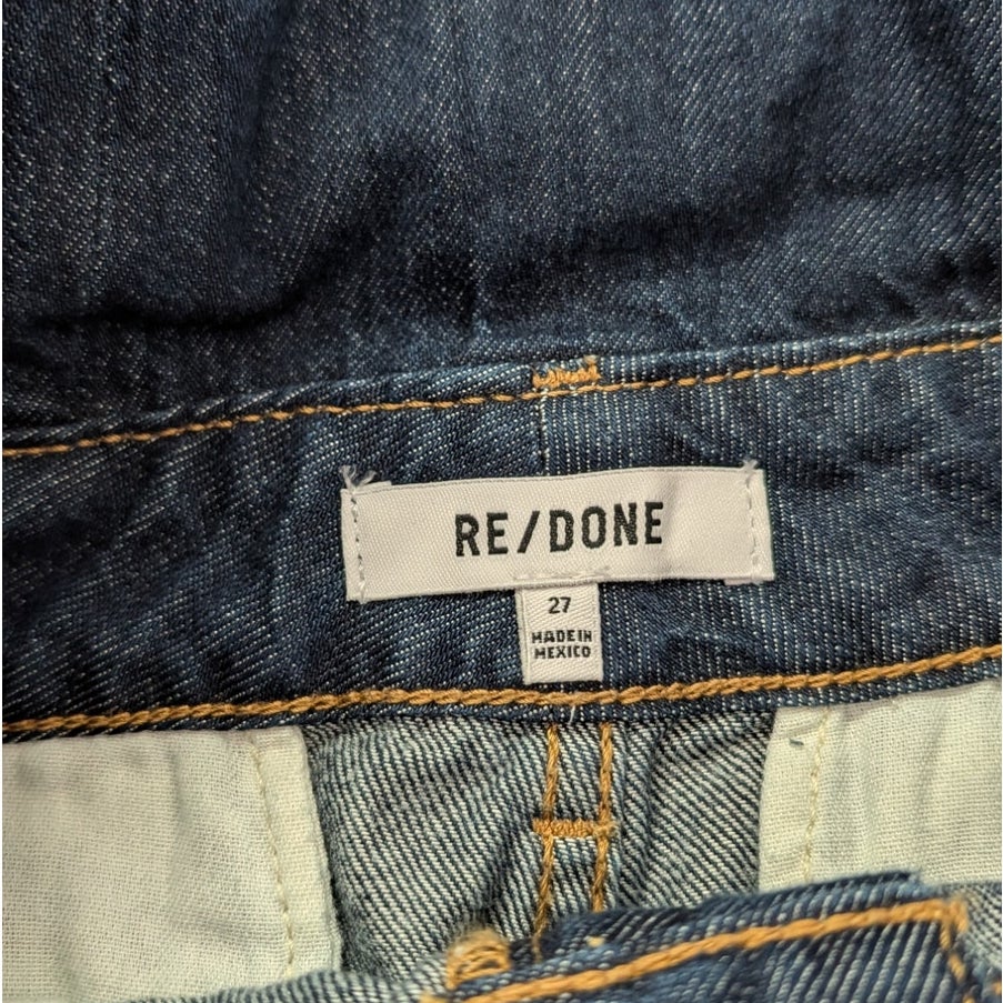 Re/done Denim Corset Mini Skirt Womens 27 Indigo Flow Cotton Button Front