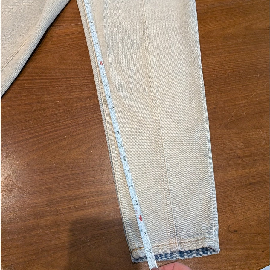 IRO Paris Vieno Denim Belted High Rise Tapered Leg Paperbag Jeans, size FR36/US4