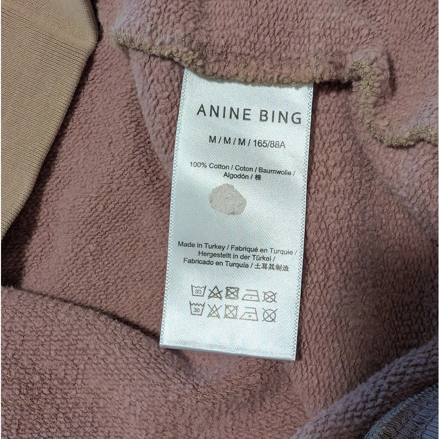 Anine Bing Tyler Sweatshirt Womens M Washed Iron Logo Crewneck Long Sleeve
