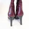 Aquatalia Wine Burgundy Leather Suede Knee-High Boots Womens 10 High Heel