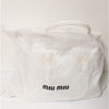 Miu Miu Matelassé Leather Handbag in White Quilted Logo Crossbody Strap