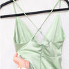 NBD Light Me Up Evening Dress Womens XS Green Sleeveless Ruffle Ball Gown Maxi