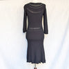 Polo Ralph Lauren Black Knit/Ribbed Long Sleeve Sweater Midi Dress, size S